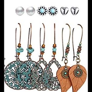 Six pairs of BoHo earrings